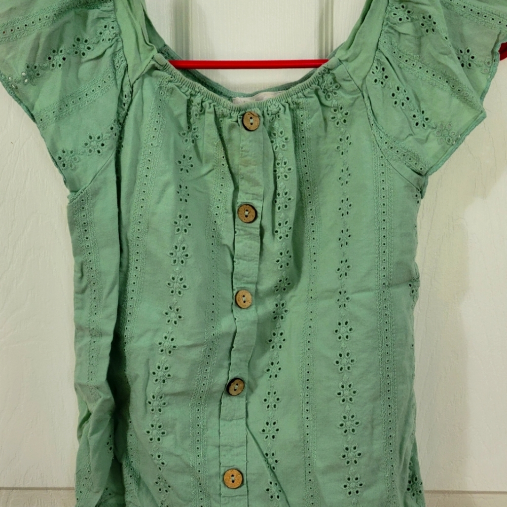 Green fake buttun up shirt